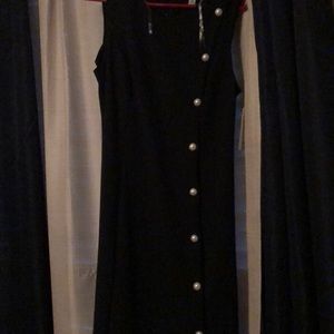 Black Dress with Pearl buttons, New with Tags